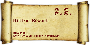Hiller Róbert névjegykártya